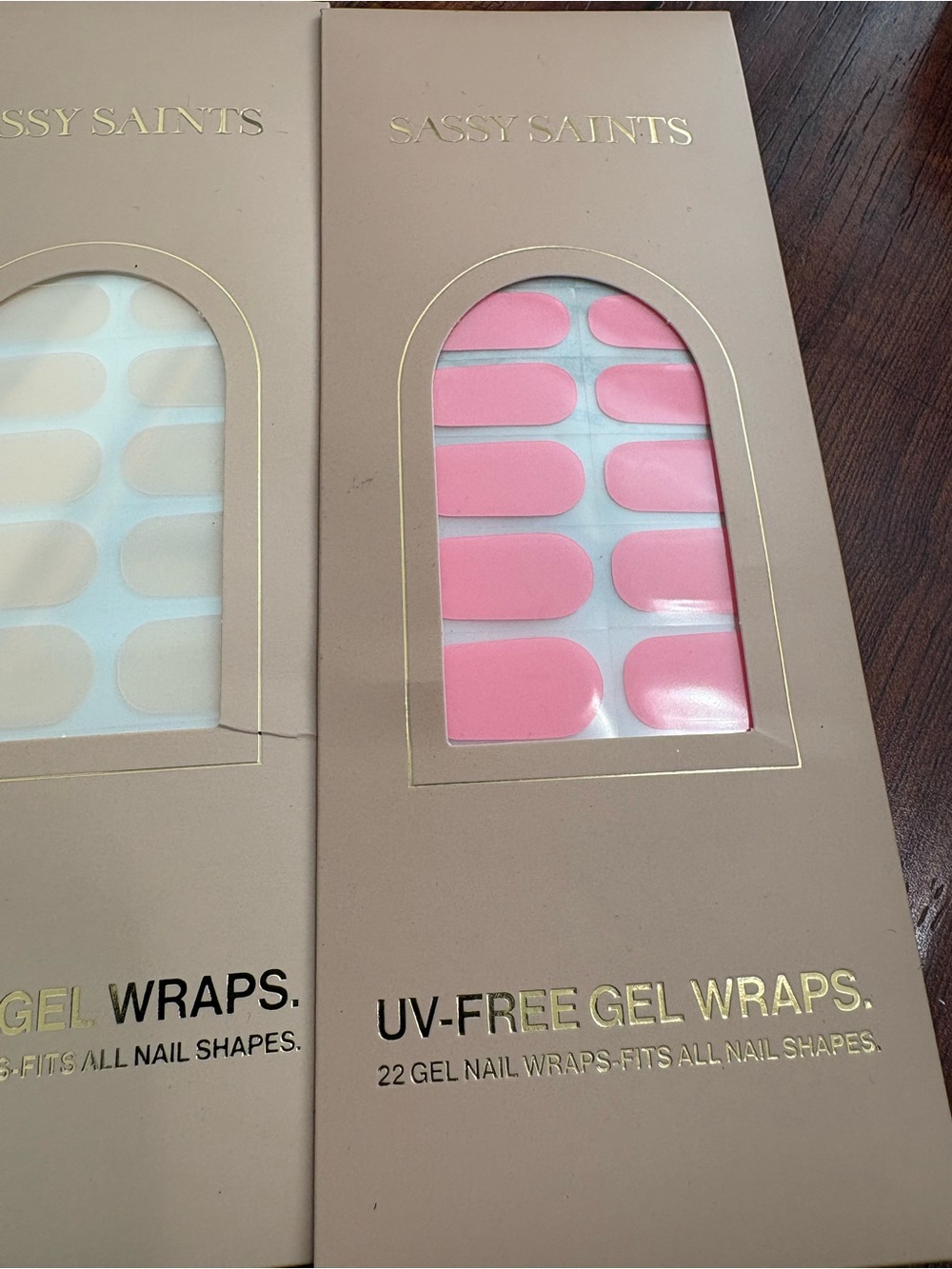 NEW Sassy Saints UV-Free Gel Nail Wraps - Neutral & Pastel Shades - set of 5 - Picture 4 of 4